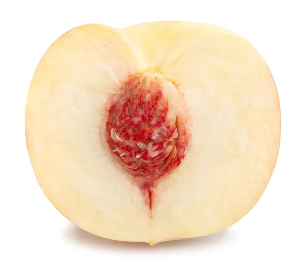 Sliced White Peach Path Isolated — Stock Photo, Image