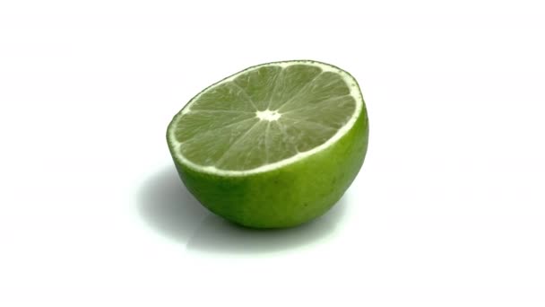 Sliced Lime Isolated White Background — Stock Video