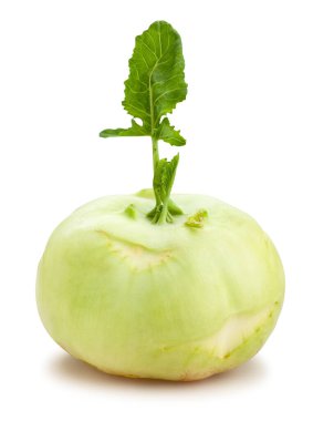 beyaz üzerinde yalıtılmış kohlrabi yolu