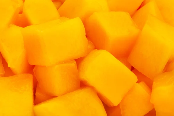 Sliced Mango Chunks Macro Closeup — Stock Photo, Image