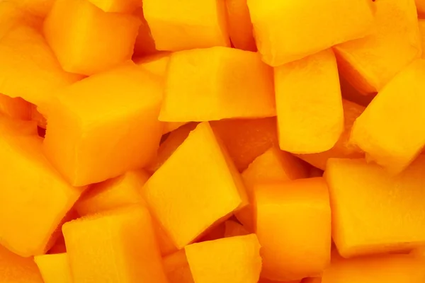 Sliced Mango Chunks Texture Closeup — Stock Photo, Image