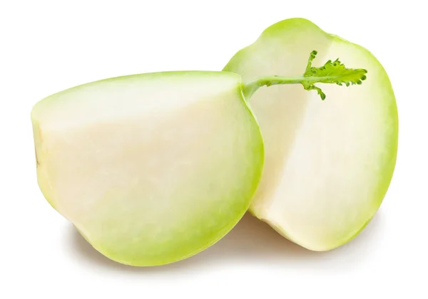 Gesneden Kohlrabi Pad Geïsoleerd Wit — Stockfoto