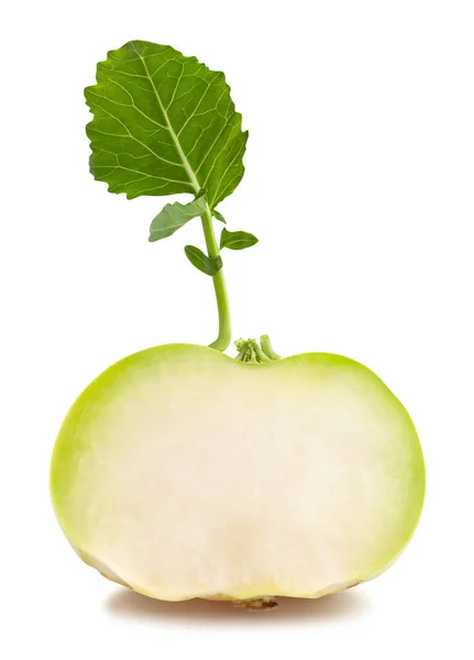 Gesneden Kohlrabi Pad Geïsoleerd Wit — Stockfoto