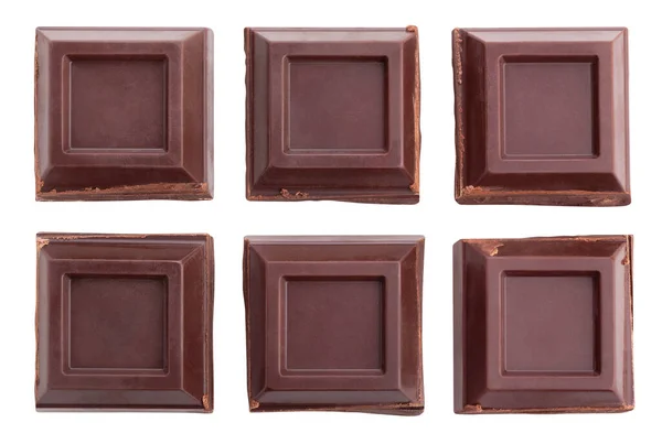 Sliced Chocolate Bar Path Isolated Top View — Stock Photo, Image