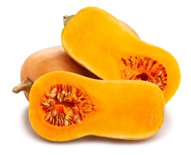 Dilimlenmiş tereyağlı kabak yolu izole edilmiş.