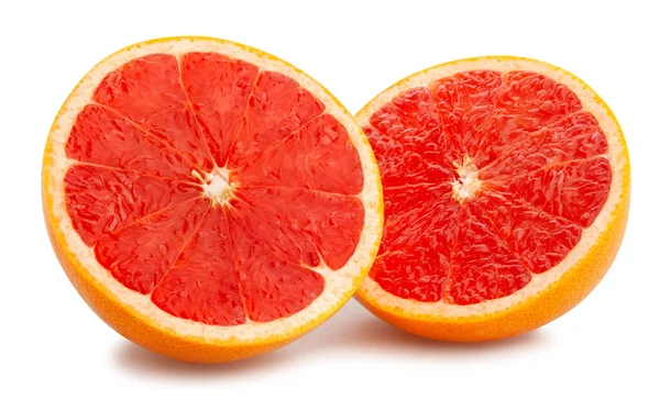 Geschnittene Grapefruit Pfad Isoliert Auf Weiß — Stockfoto