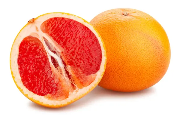Sliced Grapefruit Path Isolated White — Stock Photo, Image