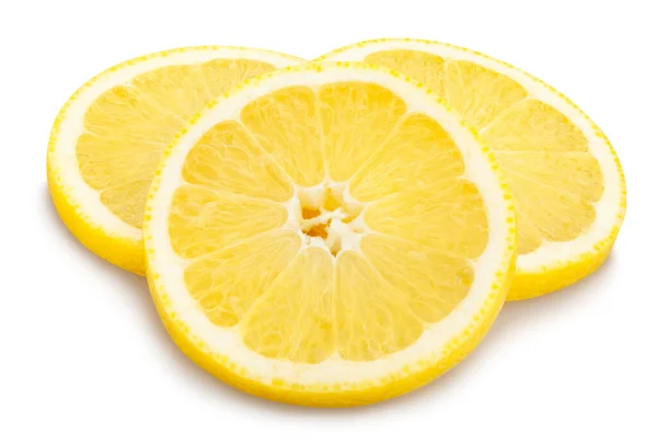 Sliced Lemon Path Isolated White — Stock Photo, Image