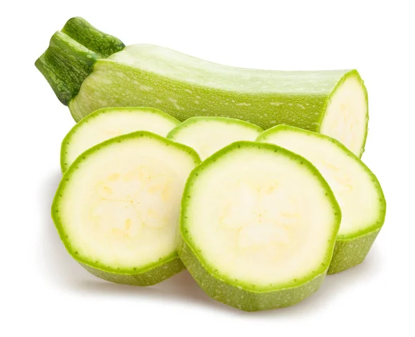 Sliced Courgette Path Isolated White — Stock Photo, Image