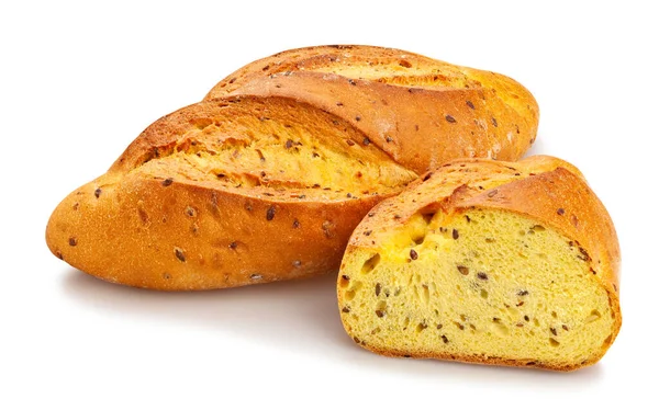 Sliced Turmeric Bread Path Isolated — Stock Photo, Image
