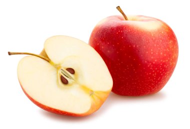 Dilimlenmiş kırmızı elma yolu izole edildi