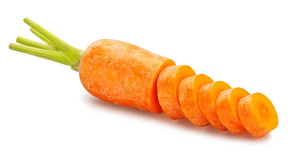 Нарезанная Морковь Путь Изолирован Белом — стоковое фото