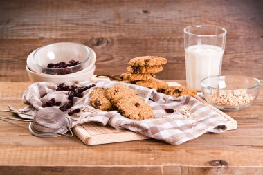 yulaf ezmeli kurabiye ahşap tablo. 