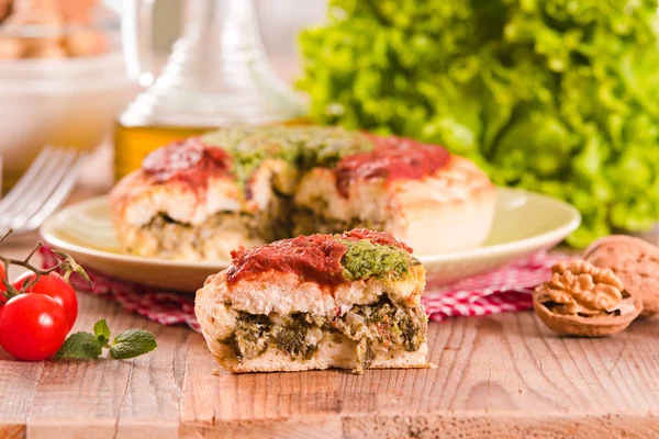 Calzone with walnuts and endive. — Stock Photo, Image