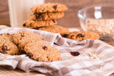 yulaf ezmeli kurabiye ahşap tablo. 