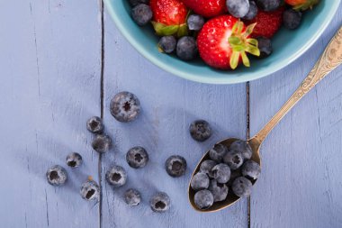 Taze meyve ile Kahvaltı. 