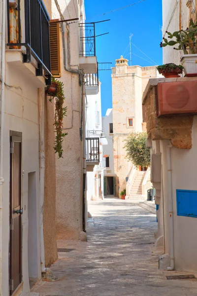 Een steegje. Polignano een merrie. Een Puglia. Italië. — Stockfoto