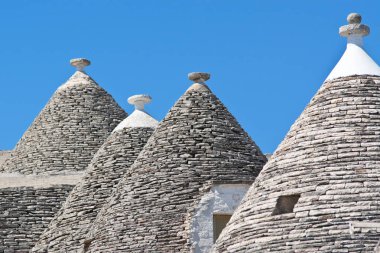 Trulli evler. Alberobello. Puglia. İtalya. 