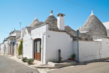 Trulli evler. Alberobello. Puglia. İtalya. 