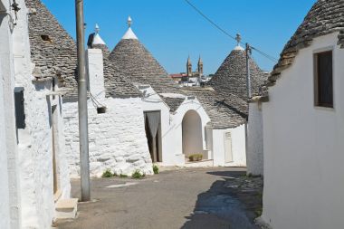 Trulli evler. Alberobello. Puglia. İtalya. 