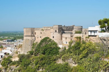 Massafra 'nın panoramik görüntüsü. Puglia. İtalya. 