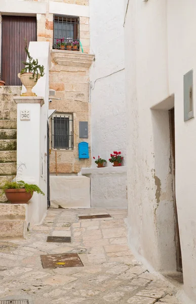 Ulička. Polignano je klisna. Puglia. Itálie. — Stock fotografie