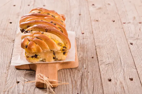 Brioche Com Chips Chocolate — Fotografia de Stock