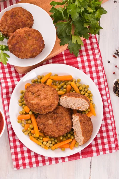 Albóndigas Plato Blanco —  Fotos de Stock