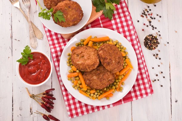 Albóndigas Plato Blanco —  Fotos de Stock