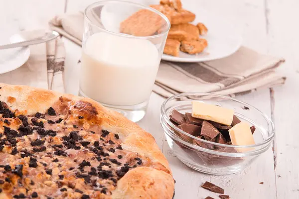 Söt Choklad Pizza Med Cookies — Stockfoto