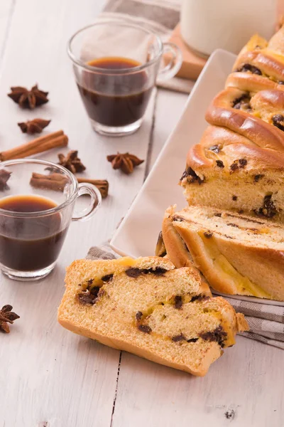 Csokoládé Chips Brioche — Stock Fotó