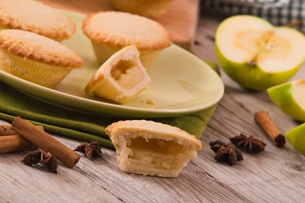 Apple Pies Wooden Table — Stock Photo, Image
