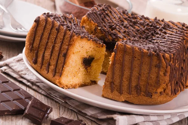 Fehér Étel Csokoládé Torta — Stock Fotó