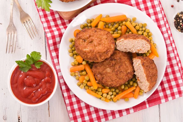 Albóndigas Plato Blanco —  Fotos de Stock