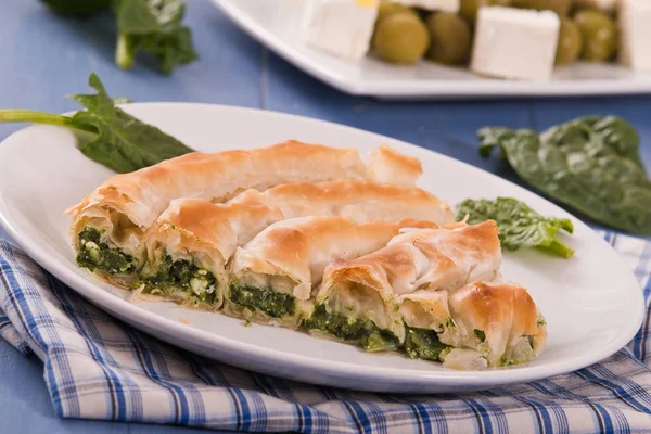Greek Spinach Pie Feta Cheese — Stock Photo, Image