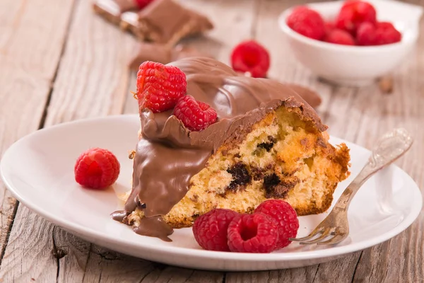 Шоколадний Торт Малиною — стокове фото