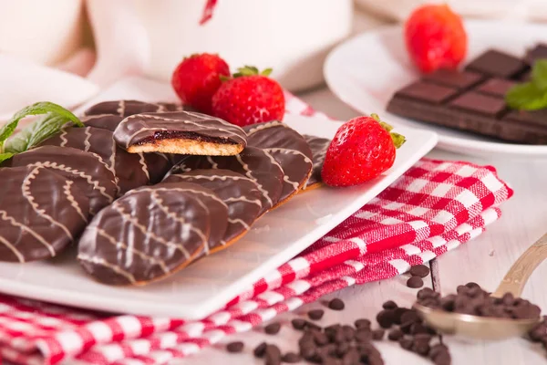 Pasteles Suaves Con Fresa — Foto de Stock