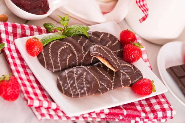 Pasteles Suaves Con Fresa — Foto de Stock