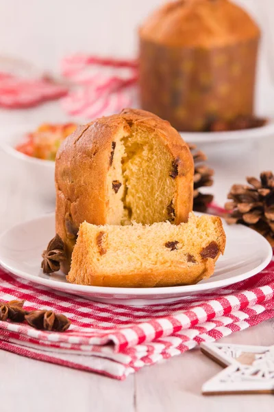 Panettone Olasz Karácsonyi Sütemény — Stock Fotó