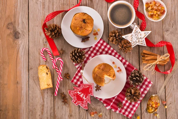 Panettone Italský Vánoční Dort Stock Obrázky