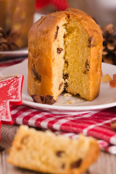 Panettone Italian Christmas Cake — Stock Photo, Image