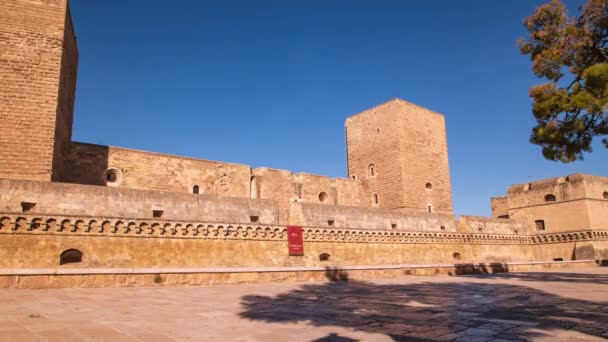 Zamek Norman Swabian Bari Puglia Włochy Utrata Czasu — Wideo stockowe