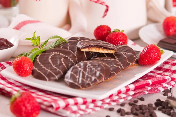 Pasteles Suaves Con Fresa — Foto de Stock