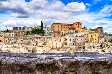 matera panoramik manzaralı. Basilicata. İtalya.