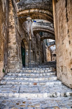 alleyway. Sassi matera. Basilicata. İtalya.