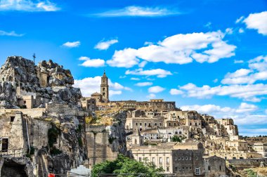 matera panoramik manzaralı. Basilicata. İtalya.