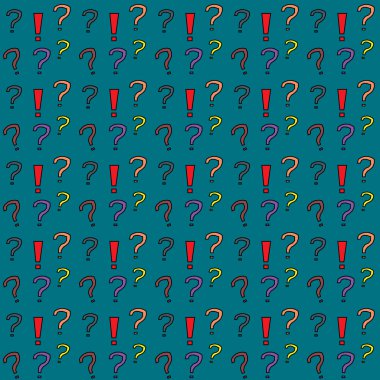 desen renkli soru ve ünlem işareti