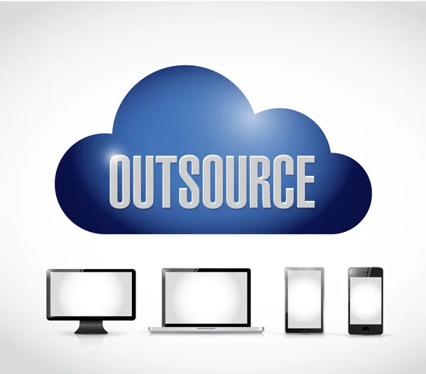 Cloud computing outsource network — Stock Photo, Image