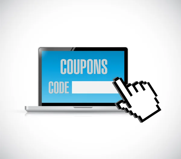 Coupon code and cursor computer — Stockfoto