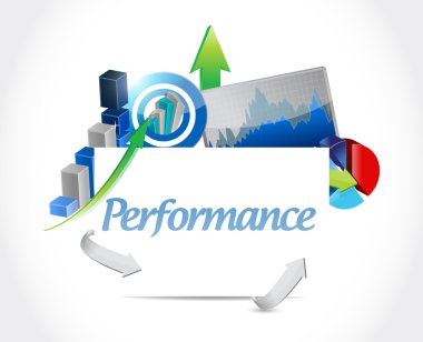 Business performance graphs illustration design clipart